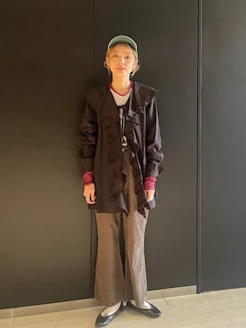 「SHIPS（シップス）のアイテム（その他パンツ）」を使った、阿部さん（レディース・165cm）の秋コーディネート
