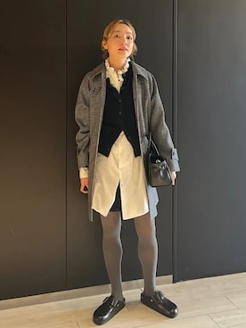 「SHIPS」｜「アイテム（ステンカラーコート）」を使った、阿部さん（レディース・165cm）の冬コーディネート