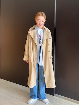 「アイテム（トレンチコート）」を使った、阿部さん（レディース・165cm）の春コーディネート