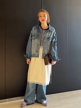「Levi's（リーバイス）のアイテム（パンツ）」を使った、阿部さん（レディース・165cm）の冬コーディネート