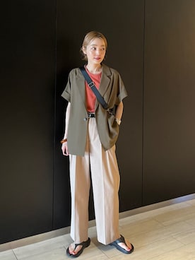 「ヘルメットバッグ」｜阿部さん（レディース・165cm）の春コーディネート