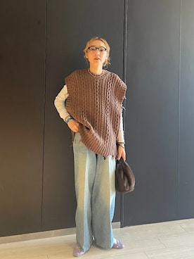 「シップス」｜阿部さん（レディース・165cm）の秋コーディネート