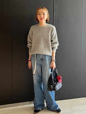 「アイテム（コインケース）」を使った、阿部さん（レディース・165cm）の秋コーディネート