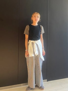 「SHIPS（シップス）のアイテム（タンクトップ）」を使った、阿部さん（レディース・165cm）の夏コーディネート