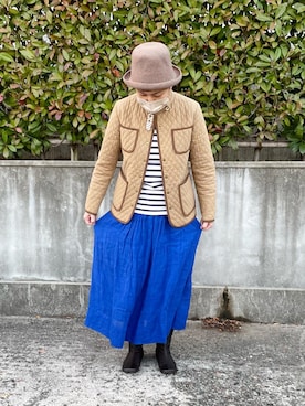 「R&D.M.Co OLDMAN’S TAILOR（オールドマンズテイラー）のアイテム（トップス）」を使った、ちさん（レディース・160cm）の冬コーディネート