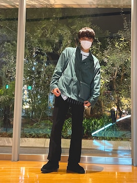 「MAISON SPECIAL（メゾンスペシャル）のアイテム（モカシン/デッキシューズ）」を使った、とも。さん（メンズ・184cm）の冬コーディネート