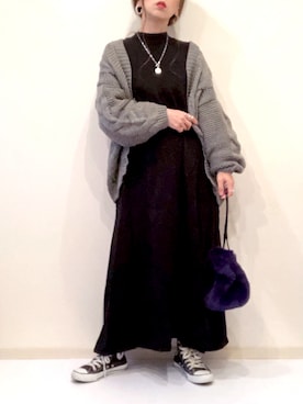 「antiqua」｜「アイテム（ワンピース/ドレス）」を使った、akanechin29さん（レディース・159cm）の冬コーディネート