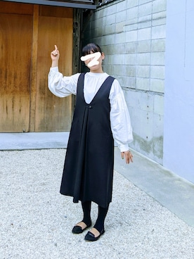 「バルーン袖」｜「アイテム（ワンピース/ドレス）」を使った、yoriyori718さん（レディース・162cm）の秋コーディネート