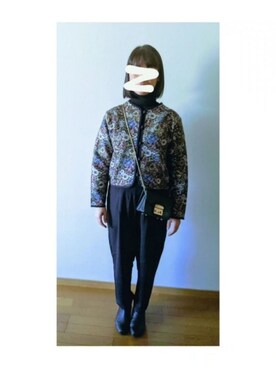 「ap retro（アプレトロ）のアイテム（ノーカラージャケット）」を使った、yoriyori718さん（レディース・162cm）の秋コーディネート