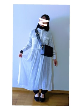 「シアーワンピース」｜「アイテム（バレエシューズ）」を使った、yoriyori718さん（レディース・162cm）の秋コーディネート