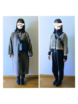 「LOWRYS FARM（ローリーズファーム）のアイテム（ステンカラーコート）」を使った、yoriyori718さん（レディース・162cm）の冬コーディネート