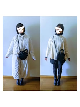 「Libra Cue（リブラ キュー）のアイテム（ステンカラーコート）」を使った、yoriyori718さん（レディース・162cm）の冬コーディネート