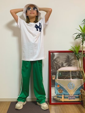 「アイテム（イエロー系）」を使った、na___chi.0612さん（キッズ・135cm）の夏コーディネート