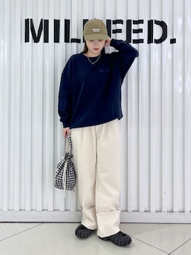 「アイテム（お弁当箱）」を使った、oritoさん（レディース・155cm）の秋コーディネート