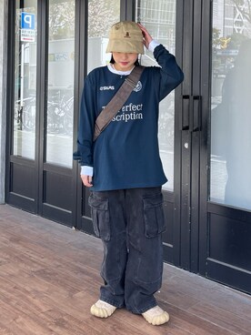 「SILAS（サイラス）のアイテム（Tシャツ/カットソー）」を使った、oritoさん（レディース・155cm）の春コーディネート