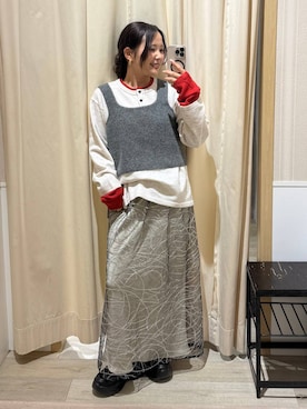 「LEPSIM（レプシィム）のスニーカーローファー　1042668（ローファー、ブラック系）」を使った、みおりんご🍎さん（レディース・148cm）の秋コーディネート