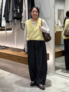 「LEPSIM（レプシィム）のアイテム（Tシャツ/カットソー）」を使った、みおりんご🍎さん（レディース・148cm）の秋コーディネート