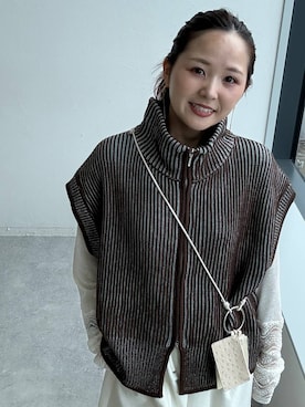 「LEPSIM（レプシィム）のスニーカーローファー　1042668（ローファー、ブラウン系）」を使った、みおりんご🍎さん（レディース・148cm）の夏コーディネート