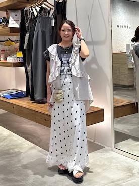 「アイテム（ネックレス、ベージュ系）」を使った、みおりんご🍎さん（レディース・148cm）の夏コーディネート