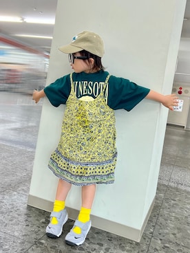 「BREEZE（ブリーズ）のアイテム（ワンピース/ドレス）」を使った、まゆげちゃんさん（キッズ・90cm）の夏コーディネート