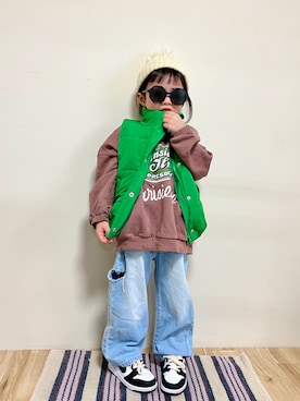 「新星WEARISTAにエントリー」｜まゆげちゃんさん（キッズ・100cm）の冬コーディネート