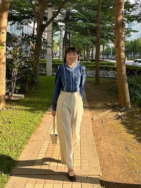 「sAn（サン）のアイテム」を使った、Flora Wuさん（レディース・158cm）の春コーディネート