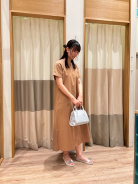 「Samansa Mos2 blue（サマンサモスモスブルー）のアイテム（ワンピース/ドレス、オレンジ系）」を使った、manaさん（レディース・164cm）の秋コーディネート