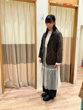 「Samansa Mos2（サマンサ モスモス）のアイテム（テーラードジャケット）」を使った、manaさん（レディース・164cm）の秋コーディネート
