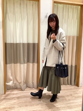 「ドッキングワンピ」｜「アイテム（その他アウター）」を使った、manaさん（レディース・164cm）の秋コーディネート