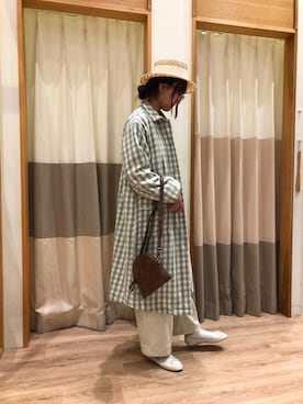 「コート」｜「アイテム（オールインワン・サロペット）」を使った、manaさん（レディース・164cm）の冬コーディネート