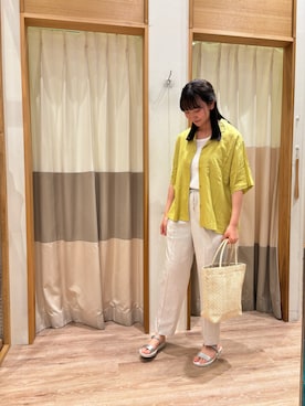 「Samansa Mos2 blue（サマンサモスモスブルー）のアイテム（タンクトップ）」を使った、manaさん（レディース・164cm）の夏コーディネート