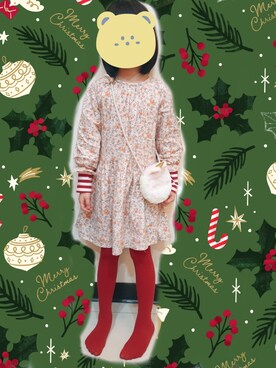 「アイテム（レギンス/スパッツ、レッド系）」を使った、ZZReyさん（キッズ・125cm）の冬コーディネート