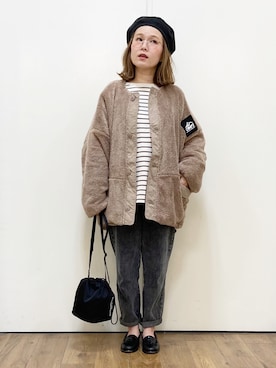 「CAMP7（キャンプセブン）のアイテム（その他アウター）」を使った、m@さん（レディース・155cm）の秋コーディネート