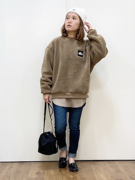 「CAMP7」｜「アイテム（ニットキャップ/ビーニー）」を使った、m@さん（レディース・155cm）の秋コーディネート
