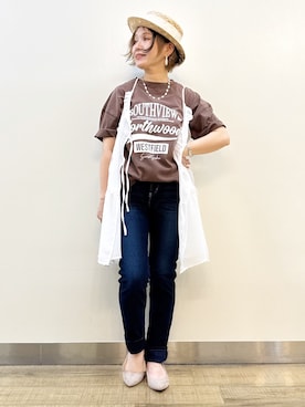 「EDWIN（エドウィン）のアイテム」を使った、まーちゃん（m@）さん（レディース・155cm）の夏コーディネート