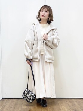「Right-on（ライトオン）のアイテム（その他アウター）」を使った、m@さん（レディース・155cm）の冬コーディネート