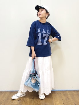 「Cepica（セピカ）のアイテム（アクセサリー）」を使った、m@さん（レディース・155cm）の秋コーディネート