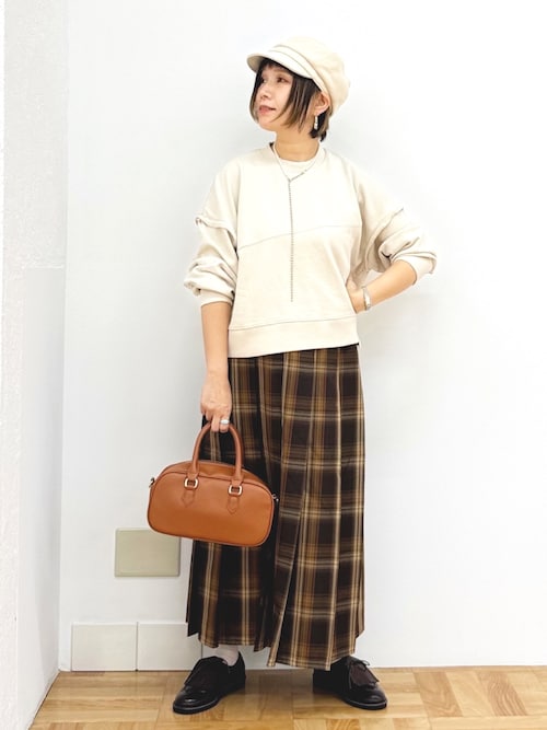 セリーヌチェックプリーツスカート 中古・古着通販】CELINE (セリーヌ) チェックプリーツスカート