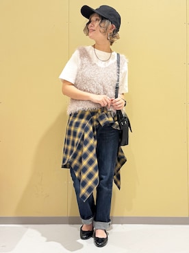 「SOMETHING（サムシング）のアイテム」を使った、まーちゃん（m@）さん（レディース・155cm）の夏コーディネート