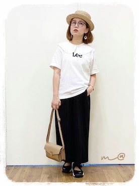 「Lee（リー）のアイテム（Tシャツ/カットソー）」を使った、m@さん（レディース・155cm）の夏コーディネート