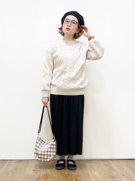 「チェック柄に恋してる」｜「アイテム（アナログ腕時計）」を使った、m@さん（レディース・155cm）の秋コーディネート