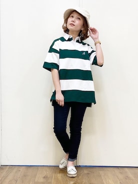 「RAG MACHINE（ラグマシーン）のアイテム」を使った、m@さん（レディース・155cm）の春コーディネート