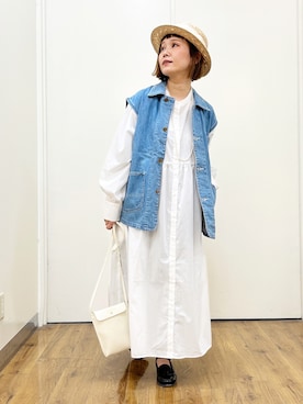 「Lee（リー）のアイテム（その他アウター）」を使った、m@さん（レディース・155cm）の春コーディネート