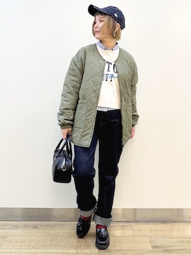 「アイテム（ピアス（両耳用））」を使った、まーちゃん（m@）さん（レディース・155cm）の秋コーディネート