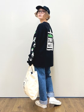 「Three Four Time（ｽﾘｰﾌｫｰﾀｲﾑ）のアイテム」を使った、m@さん（レディース・155cm）の夏コーディネート
