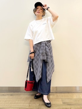 「Right-on（ライトオン）のアイテム」を使った、まーちゃん（m@）さん（レディース・155cm）の夏コーディネート
