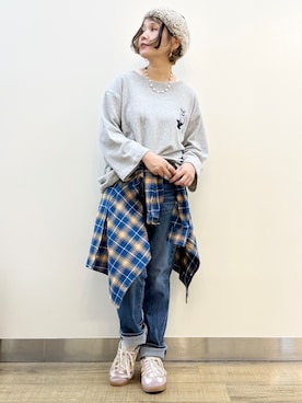 「SOMETHING（サムシング）のアイテム」を使った、まーちゃん（m@）さん（レディース・155cm）の秋コーディネート