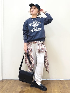 「Three Four Time（ｽﾘｰﾌｫｰﾀｲﾑ）のアイテム」を使った、m@さん（レディース・155cm）の秋コーディネート