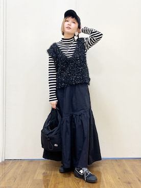 「CAMP7（キャンプセブン）のアイテム」を使った、m@さん（レディース・155cm）の冬コーディネート