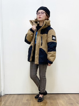 「CAMP7」｜「アイテム（ハンチング/ベレー帽）」を使った、m@さん（レディース・155cm）の秋コーディネート